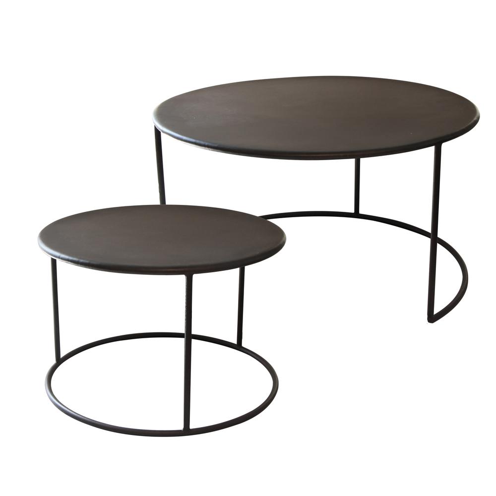 Iron Nesting Coffee Tables Set 2 Wooden It Be Nice