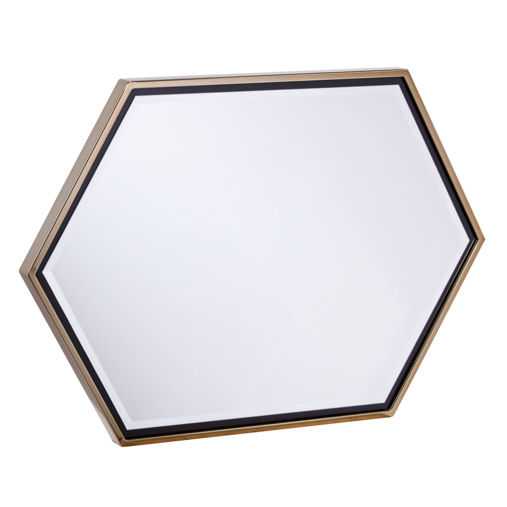 Gold Frame Hexagon Wall Mirror Wooden It Be Nice