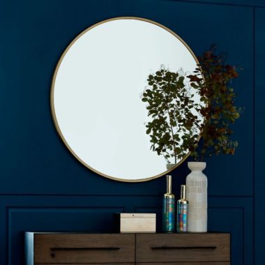 Metal Framed Over-sized Round Mirror - Wooden-It-Be-Nice