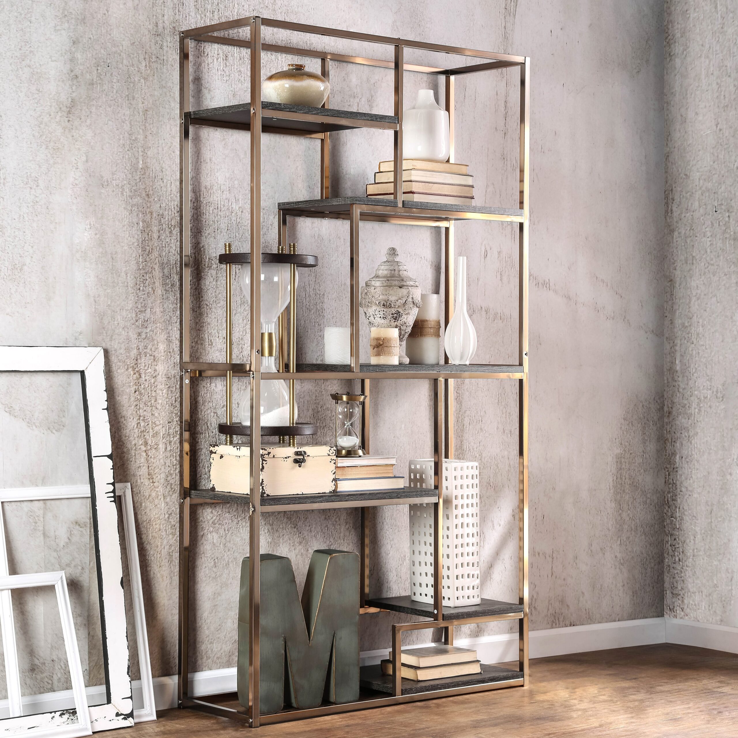 Contemporary 6-Shelf Tiered Open Bookcase - Image 3