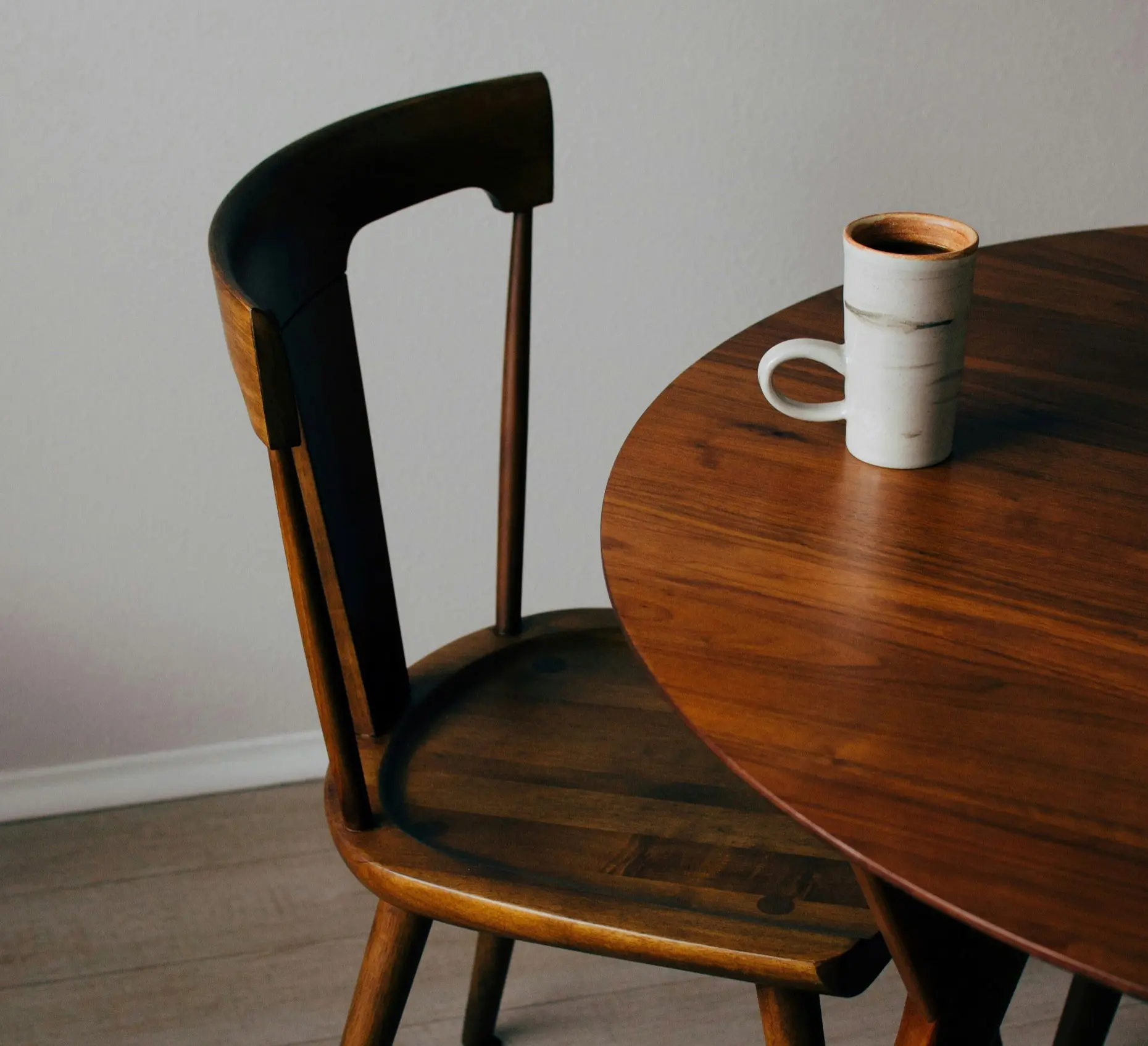 VELVET UPHOLSTERED WALNUT & BRASS BAR CHAIR - Image 3