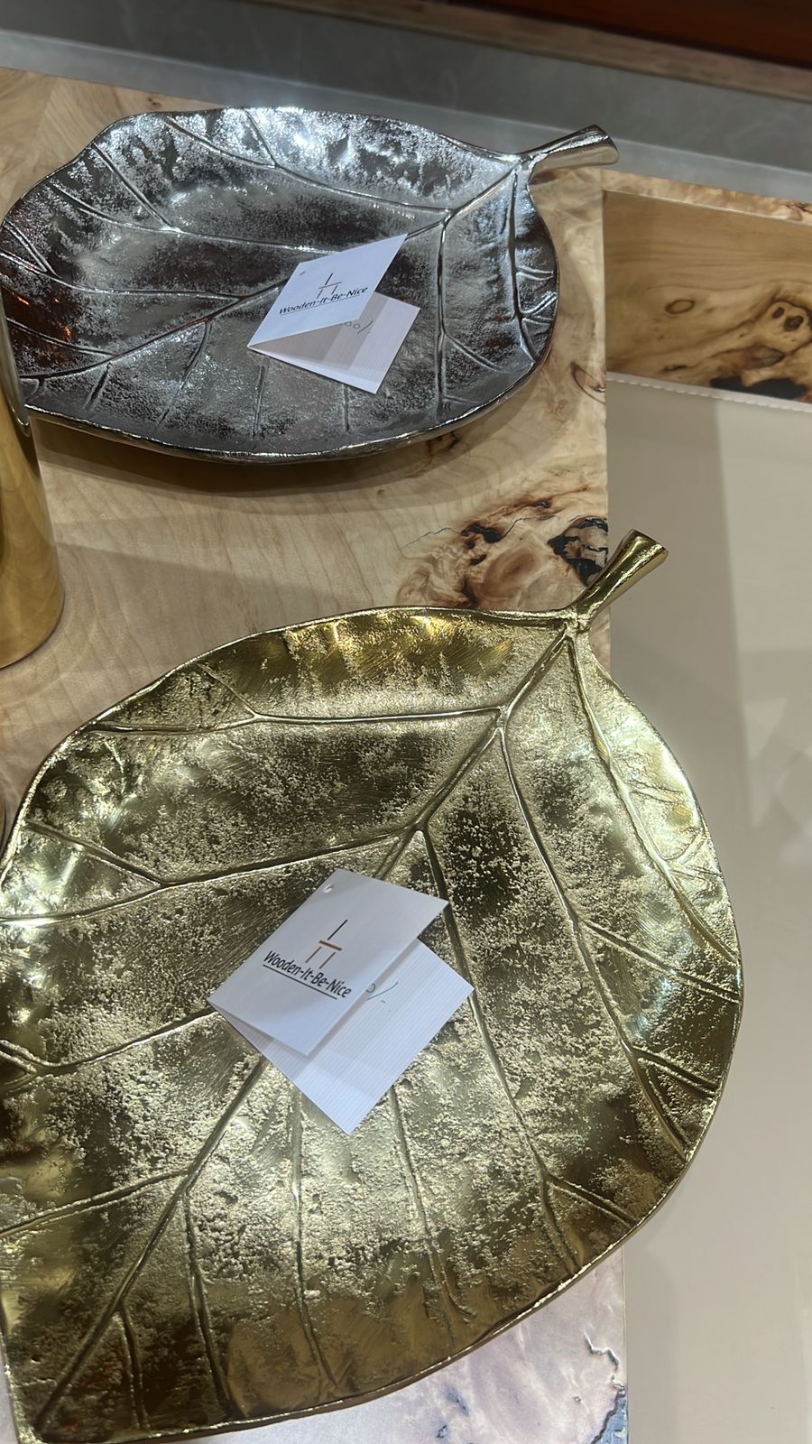Smooth Linden Leaf Decorative Catchall Platter