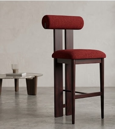 Crimson T-Frame Bar Stool - Image 3